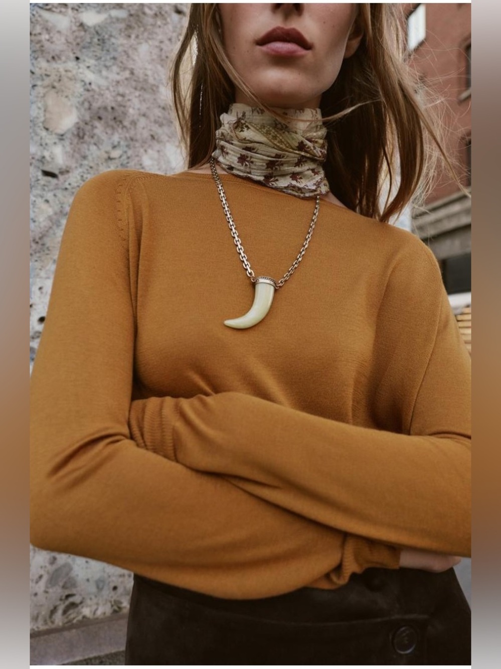 Zara fine knit sweater, mustard